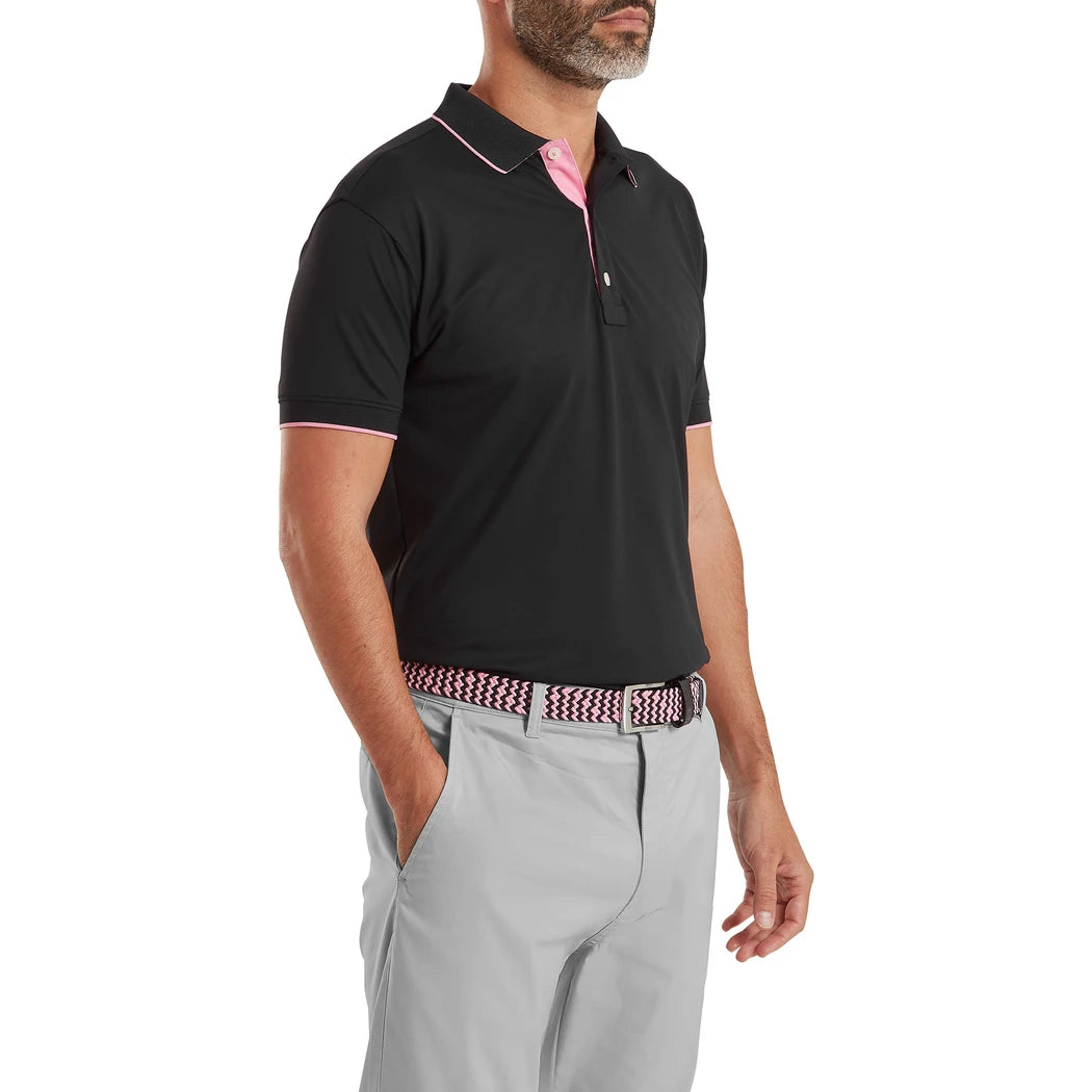 FootJoy FJ Wordmark Pique Herre Sort