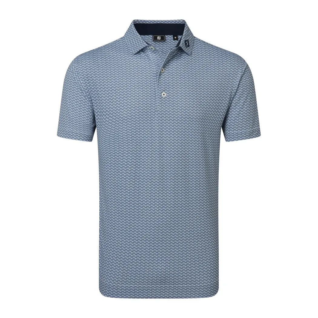 FootJoy Scallop Geo Pique Herre Navy