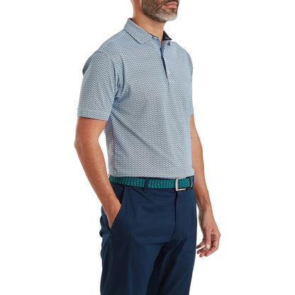 FootJoy Scallop Geo Pique Herre Navy