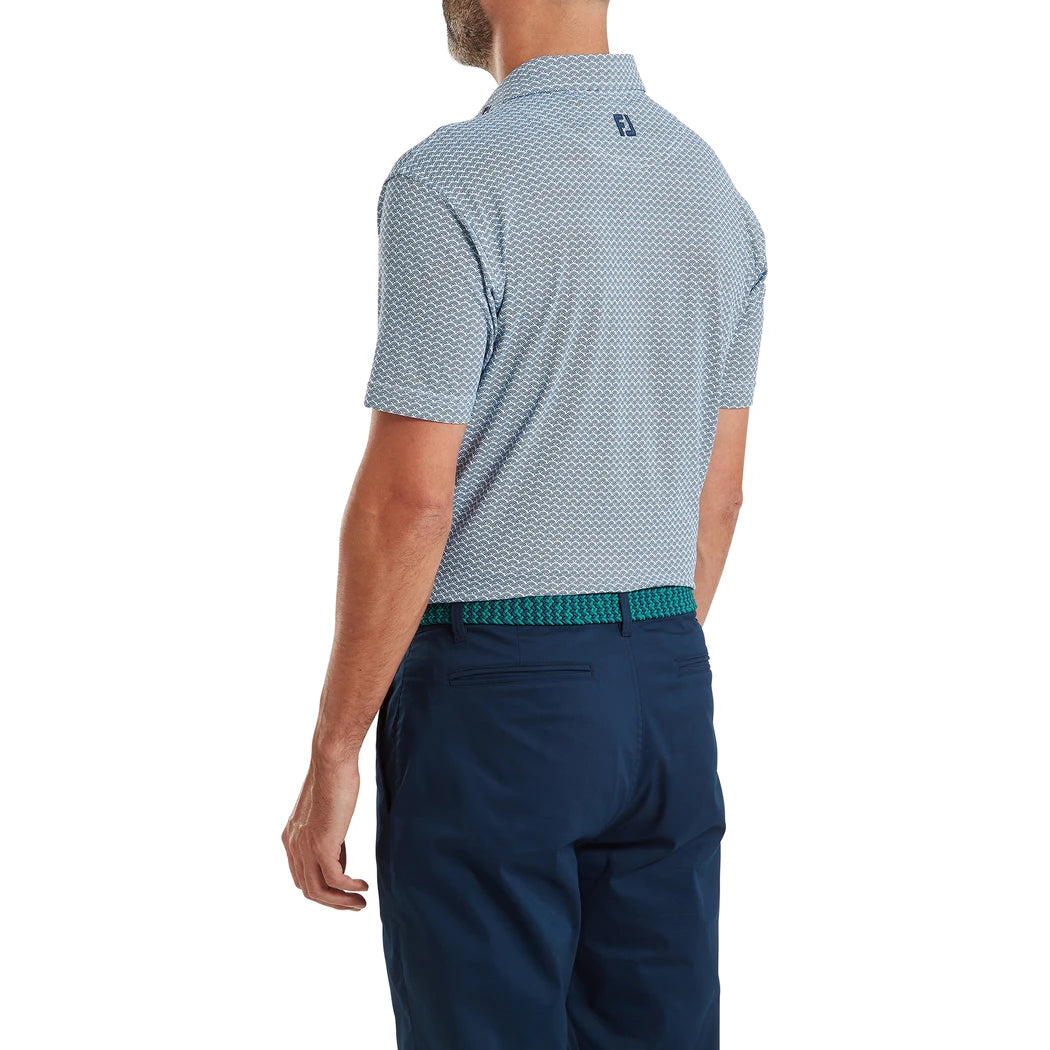 FootJoy Scallop Geo Pique Herre Navy