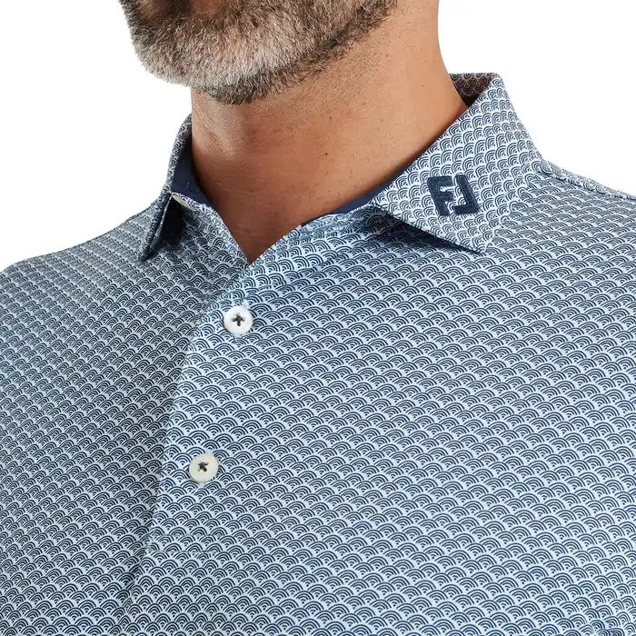 FootJoy Scallop Geo Pique Herre Navy