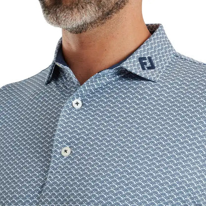 FootJoy Scallop Geo Pique Herre Navy