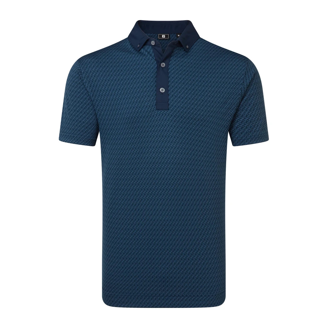 FootJoy Star Geo Jacquard Pique Herre Navy