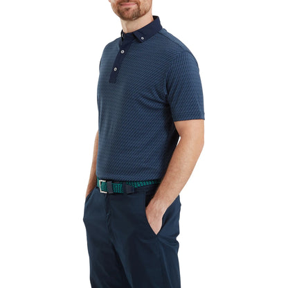 FootJoy Star Geo Jacquard Pique Herre Navy