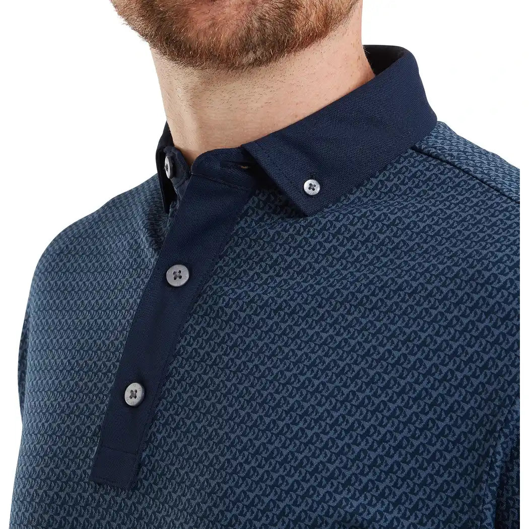 FootJoy Star Geo Jacquard Pique Herre Navy