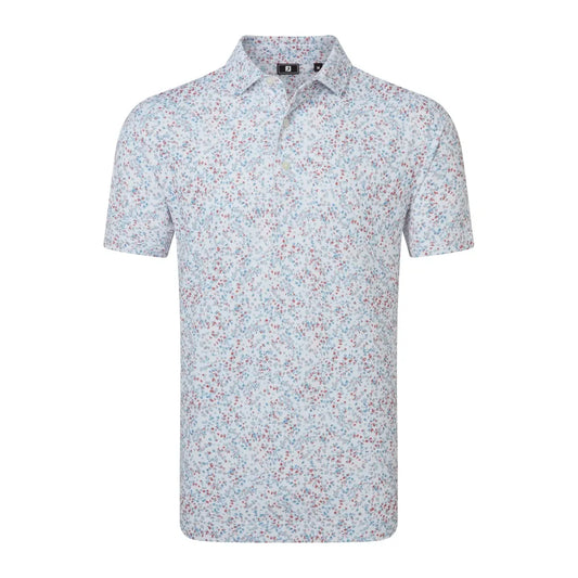 FootJoy Watercolour Floral Print Pique Herre Hvit