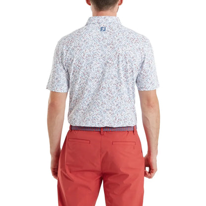 FootJoy Watercolour Floral Print Pique Herre Hvit