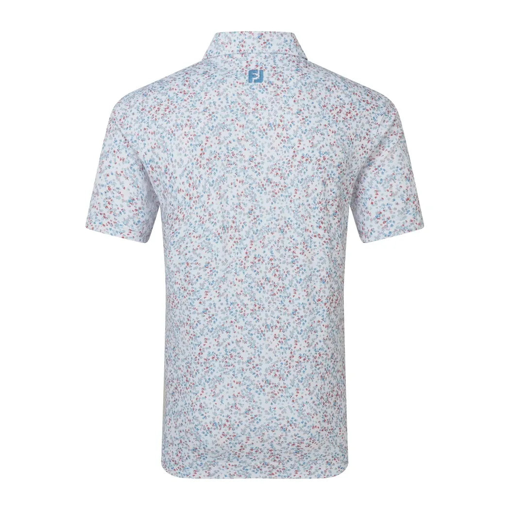 FootJoy Watercolour Floral Print Pique Herre Hvit