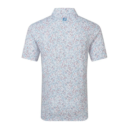 FootJoy Watercolour Floral Print Pique Herre Hvit