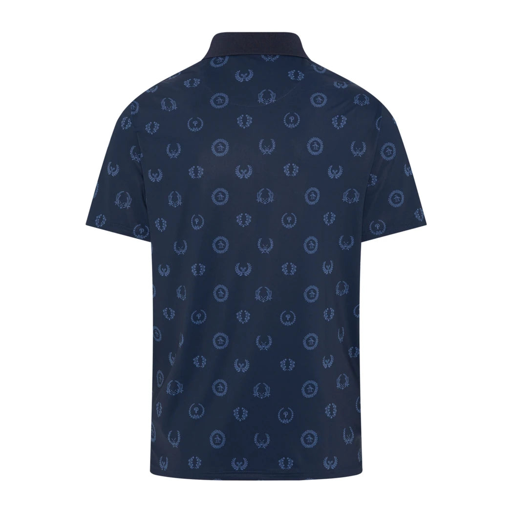 Original Penguin Victory Crest Printed Pique Herre Navy