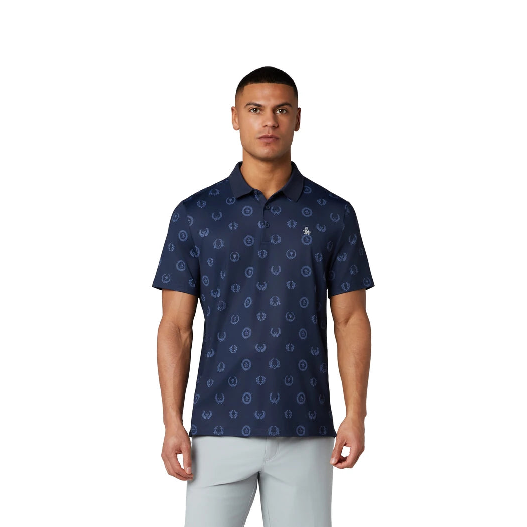 Original Penguin Victory Crest Printed Pique Herre Navy