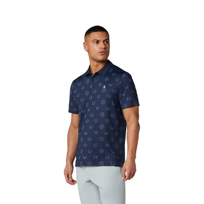 Original Penguin Victory Crest Printed Pique Herre Navy