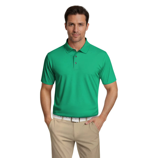 PGA Tour Airflux Solid Performance Pique Herre Grønn