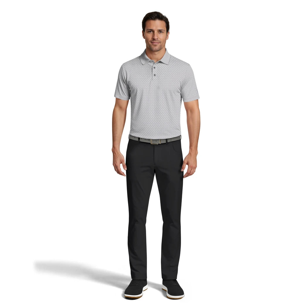 PGA Tour Essential Geo Print Pique Herre Grå