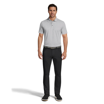 PGA Tour Essential Geo Print Pique Herre Grå