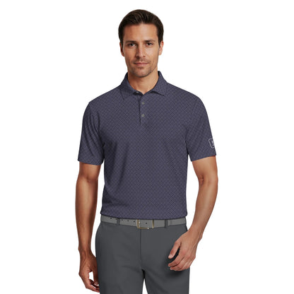 PGA Tour Essential Geo Print Pique Herre Navy
