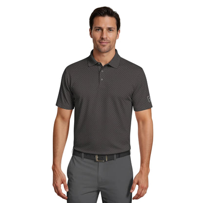 PGA Tour Essential Geo Print Pique Herre Sort