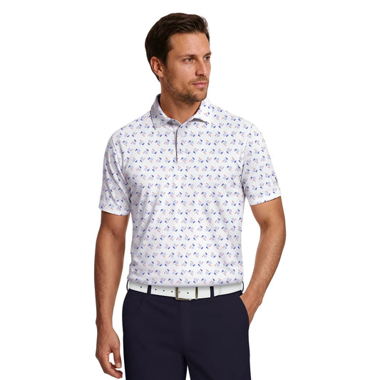 PGA Tour Golf Gear Novelty Pique Herre Hvit