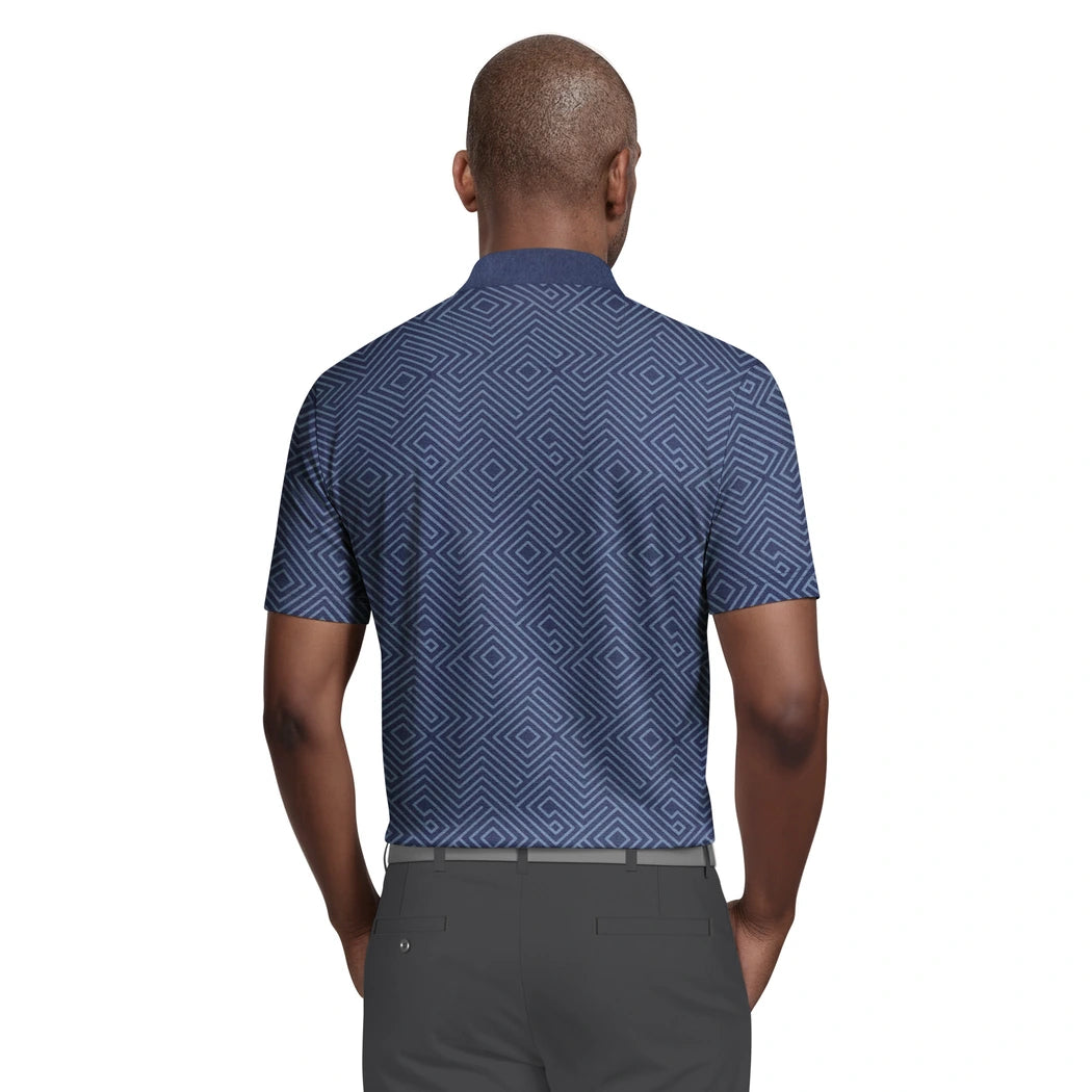 PGA Tour Linear Jaspe Print Pique Herre Navy