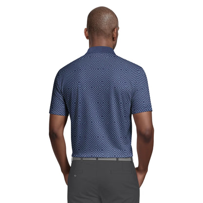 PGA Tour Linear Jaspe Print Pique Herre Navy