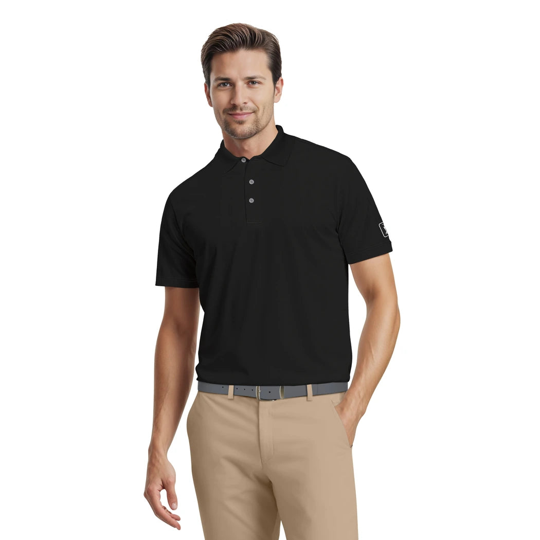 PGA Tour Solid Cooling Pique Herre Sort