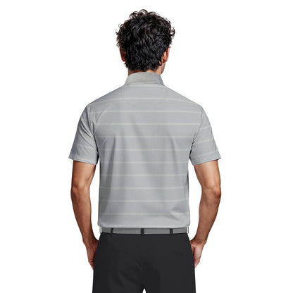 PGA Tour Striped Jacquard Pique Herre Grå