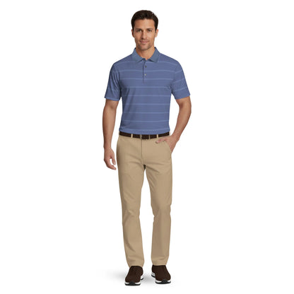 PGA Tour Striped Jacquard Pique Herre Navy