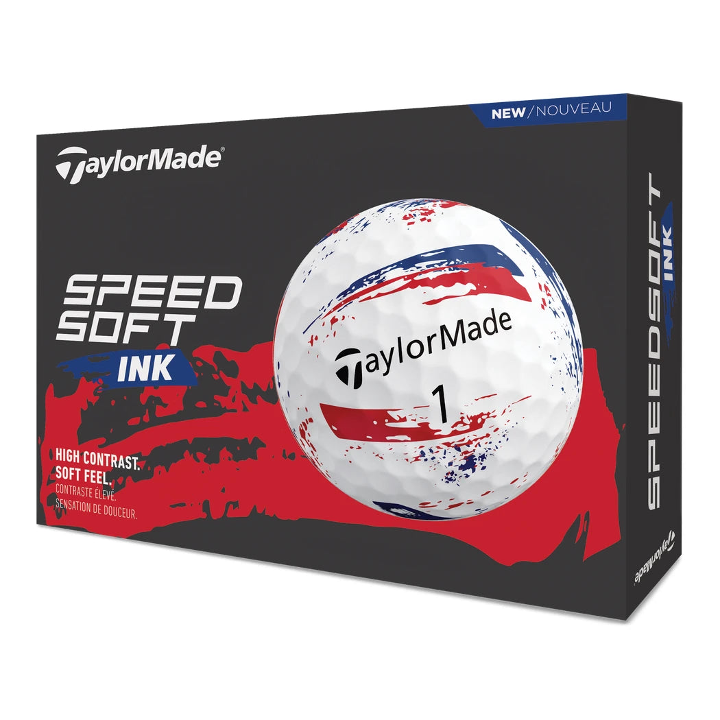 TaylorMade SpeedSoft Ink Golfball Blå/Rød