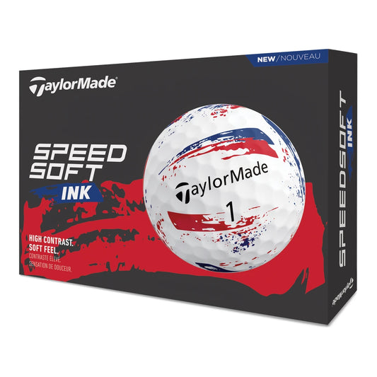 TaylorMade SpeedSoft Ink Golfball Blå/Rød