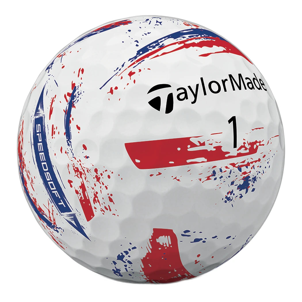 TaylorMade SpeedSoft Ink Golfball Blå/Rød