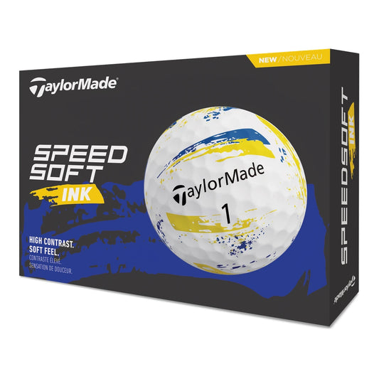 TaylorMade SpeedSoft Ink Golfball Gul/Blå