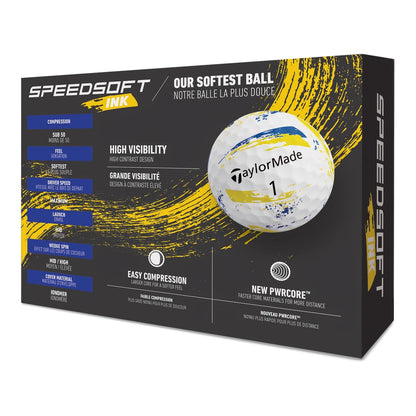 TaylorMade SpeedSoft Ink Golfball Gul/Blå