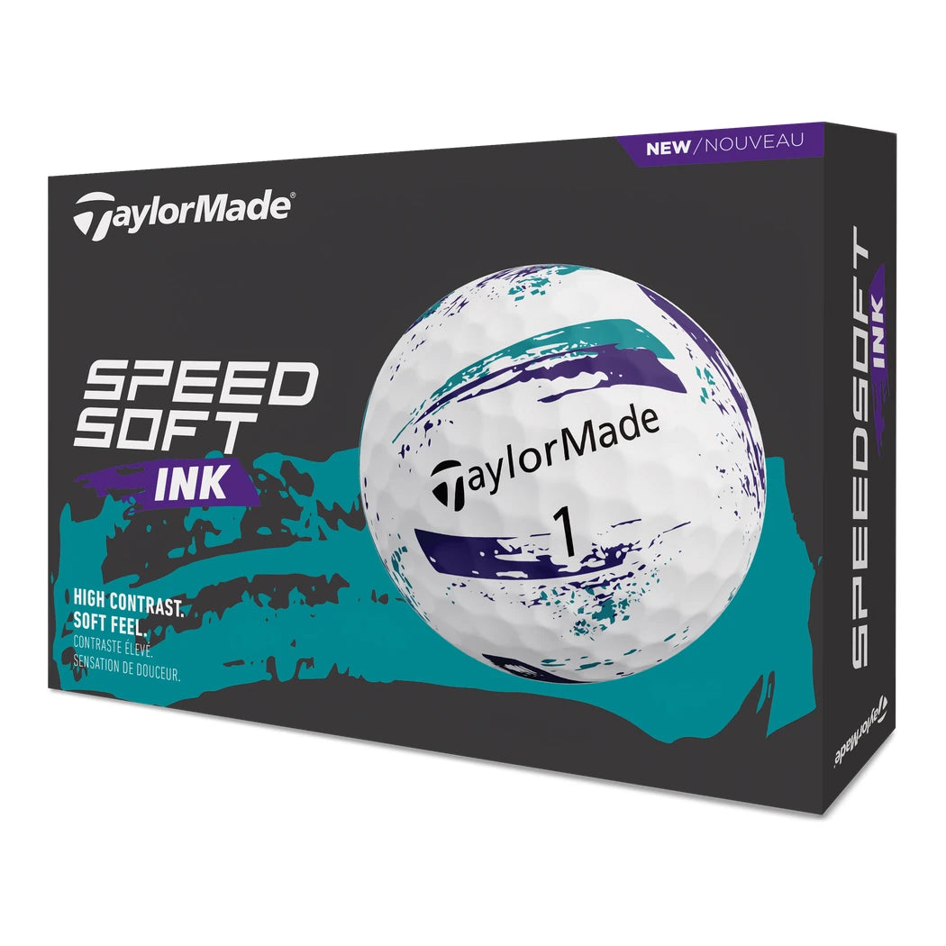 TaylorMade SpeedSoft Ink Golfball Lilla/Teal