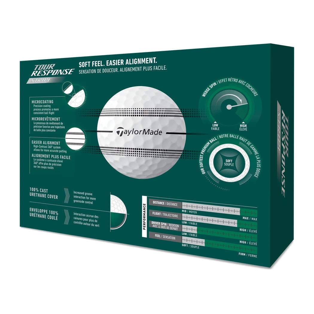 TaylorMade Tour Response Stripe Golfball Hvit