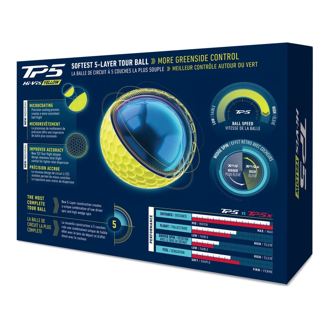 TaylorMade TP5 Golfball Gul
