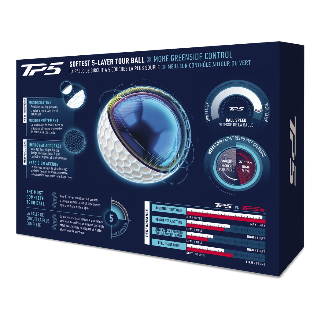 TaylorMade TP5 Golfball Hvit