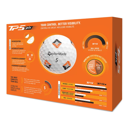 TaylorMade TP5 Pix Golfball Hvit