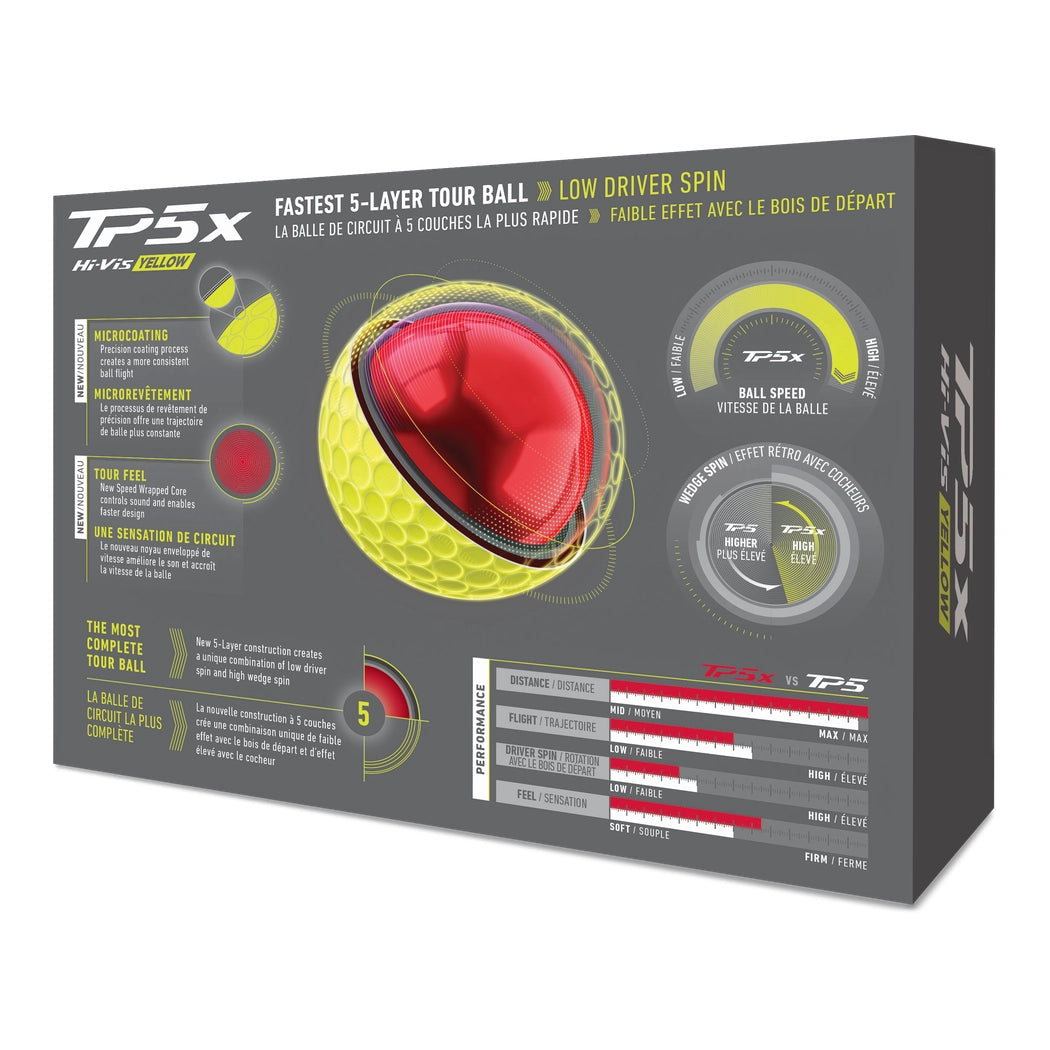 TaylorMade TP5x Golfball Gul