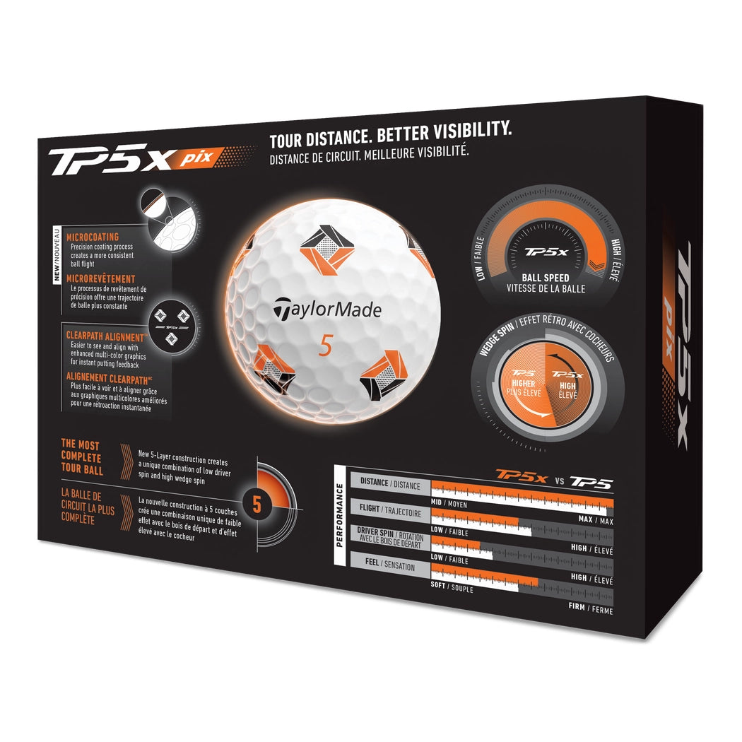 TaylorMade TP5x Pix Golfball Hvit