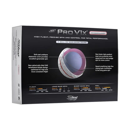 Titleist Pro V1x Performance Align Golfball Rød
