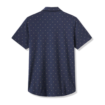 Travis Mathew Comfortknit Geo Skjorte Herre Total Eclipse
